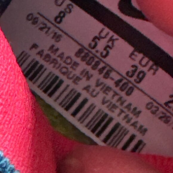 Nike Free RN Motion Flyknit Sz 8 Running Shoes Blue Aqua Red Slip-On - Picture 8 of 8